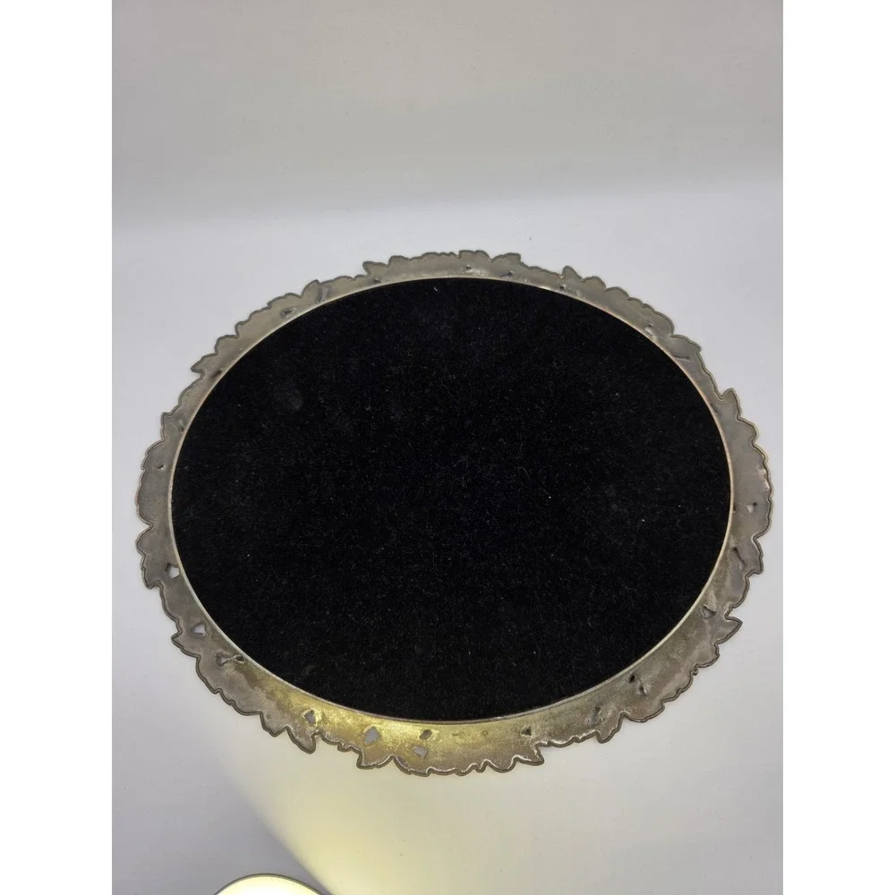Vintage Oval Mirror Ornate‎ Rose Frame Bronze Gold Tone Vanity Decor 10